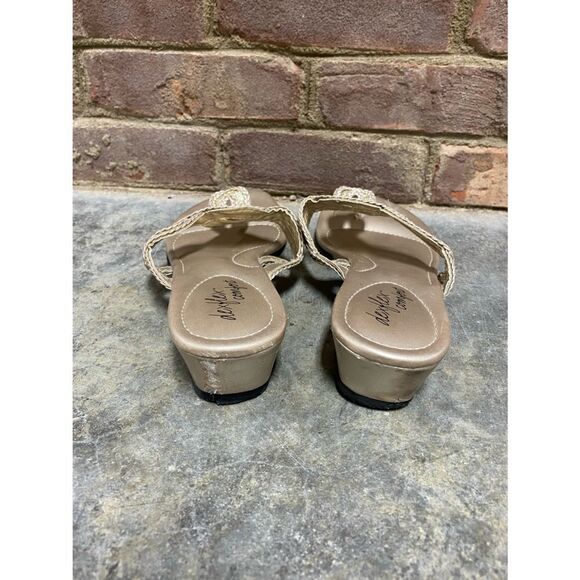 DexFlex Comfort Gold Thong Wedge Sandal Size 9 - Picture 5 of 7